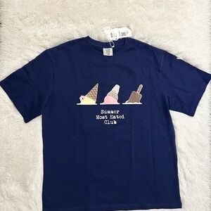 SnowDay Short Sleeve Graphic T-Shirt with Ice Cream Design